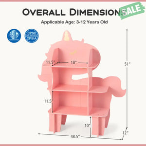 Kids Bookcase Toy Storage Organizer with Open Storage Shelves-Giraffe Kids Storage