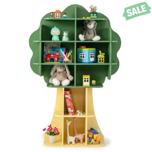 Kids Bookcase Toy Storage Organizer with Open Storage Shelves-Giraffe Kids Storage
