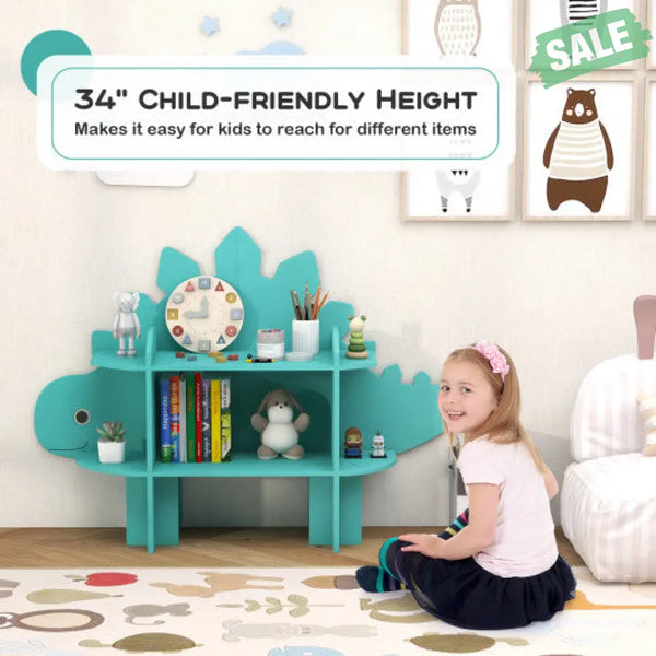 Kids Bookcase Toy Storage Organizer with Open Storage Shelves-Giraffe Kids Storage