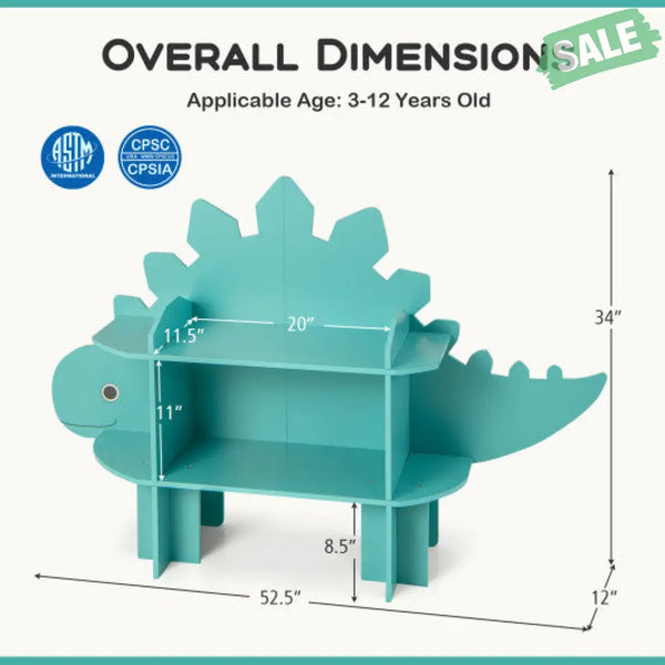 Kids Bookcase Toy Storage Organizer with Open Storage Shelves-Giraffe Kids Storage