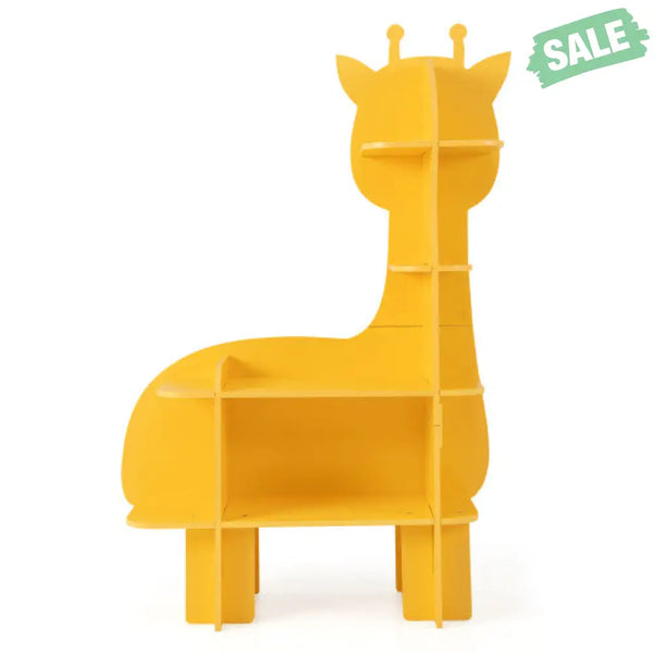 Kids Bookcase Toy Storage Organizer with Open Storage Shelves-Giraffe Kids Storage