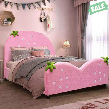 Kids Children Upholstered Berry Pattern Toddler Bed Toddler Beds