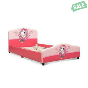 Kids Children Upholstered Platform Toddler Girl Pattern Bed Toddler Beds