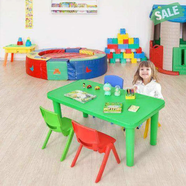 Kids Colorful Plastic Table and 4 Chairs Set Kids Table & Chair Sets
