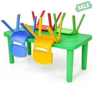 Kids Colorful Plastic Table and 4 Chairs Set Kids Table & Chair Sets