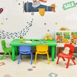 Kids Colorful Plastic Table and 4 Chairs Set Kids Table & Chair Sets