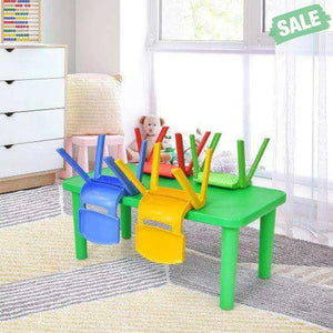 Kids Colorful Plastic Table and 4 Chairs Set Kids Table & Chair Sets