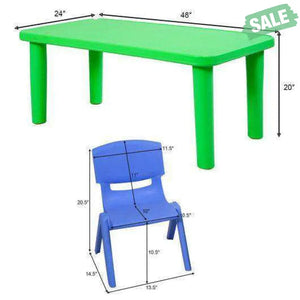 Kids Colorful Plastic Table and 4 Chairs Set Kids Table & Chair Sets
