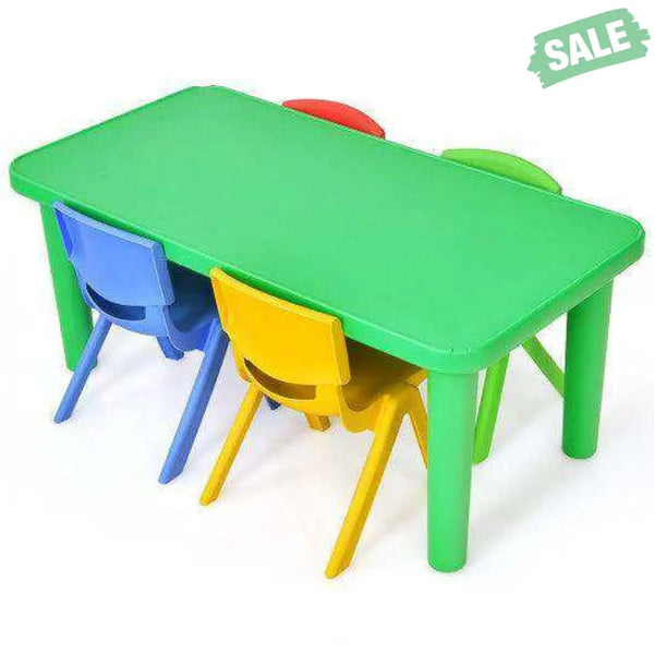 Kids Colorful Plastic Table and 4 Chairs Set Kids Table & Chair Sets