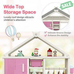 Kids Costume Storage Closet with Storage Bins and Shelves and Side Baskets for Kids Room-Gray Kids Storage