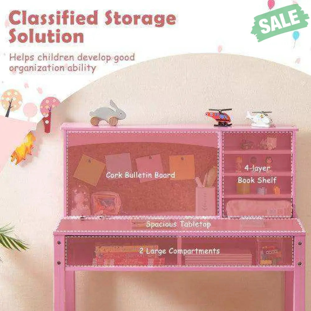 Desk Chair Set Hutch Bulletin Board 3+