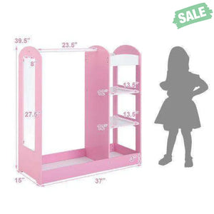 Kids Dress Up Storage with Mirror-Pink