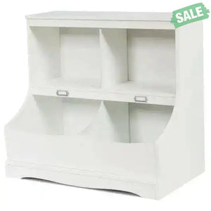 Kids Floor Cabinet Multi-Functional Bookcase -Gray White Kids Storage