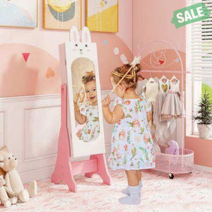 Kids Jewelry Armoire Cabinet with 2 Tilt Angles and Large Capacity-White