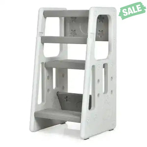 Kids Kitchen Step Stool with Double Safety Rails -Brown Toddler & Kids Furniture