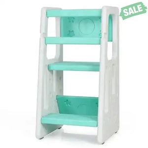 Kids Kitchen Step Stool with Double Safety Rails -Brown Toddler & Kids Furniture