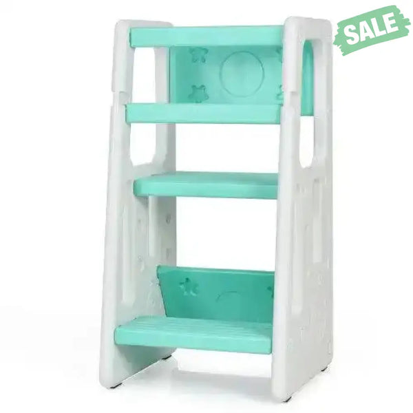 Kids Kitchen Step Stool with Double Safety Rails -Brown Toddler & Kids Furniture