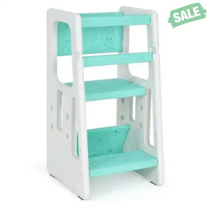 Kids Kitchen Step Stool with Double Safety Rails -Brown Toddler & Kids Furniture