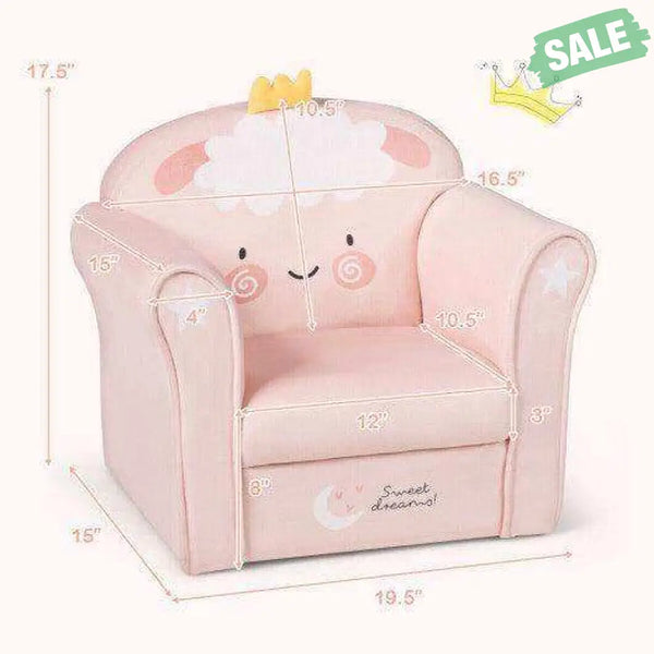 Kids Lamb Sofa Children Armrest Couch Pink Kids Chairs & Seating