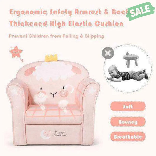 Kids Lamb Sofa Children Armrest Couch Pink Kids Chairs & Seating