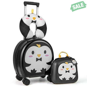 Kids Luggage Set with 14 Inches Carry-on Hardside Spinner Toddler Luggage and 10 Inches Backpack-Blue Blue Kids Luggage