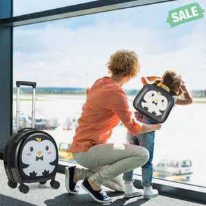 Kids Luggage Set with 14 Inches Carry-on Hardside Spinner Toddler Luggage and 10 Inches Backpack-Blue Blue Kids Luggage