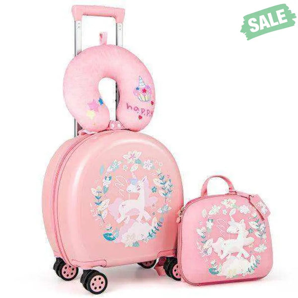 Kids Luggage Set with 14 Inches Carry-on Hardside Spinner Toddler Luggage and 10 Inches Backpack-Blue Blue Kids Luggage