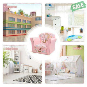 Kids Mermaid Armrest Couch Upholstered Sofa