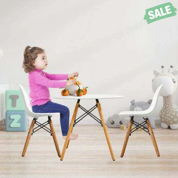 Kid’s Modern Dining Table Set with 2 Armless Chairs Kids Table & Chair Sets