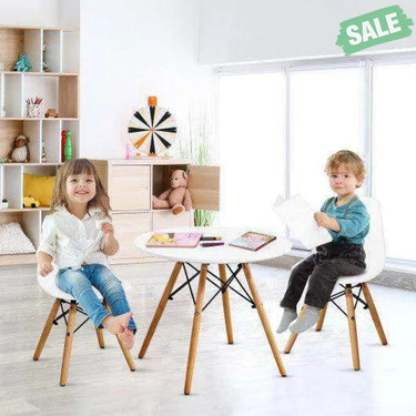 Kid’s Modern Dining Table Set with 2 Armless Chairs Kids Table & Chair Sets