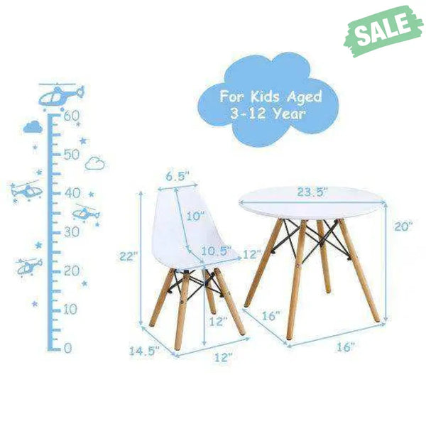 Kid’s Modern Dining Table Set with 2 Armless Chairs Kids Table & Chair Sets