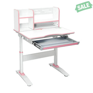 Kids Multifunctional Writing Desk with Tilt Desktop and Book Shelf-Pink Kids Table & Chair Sets
