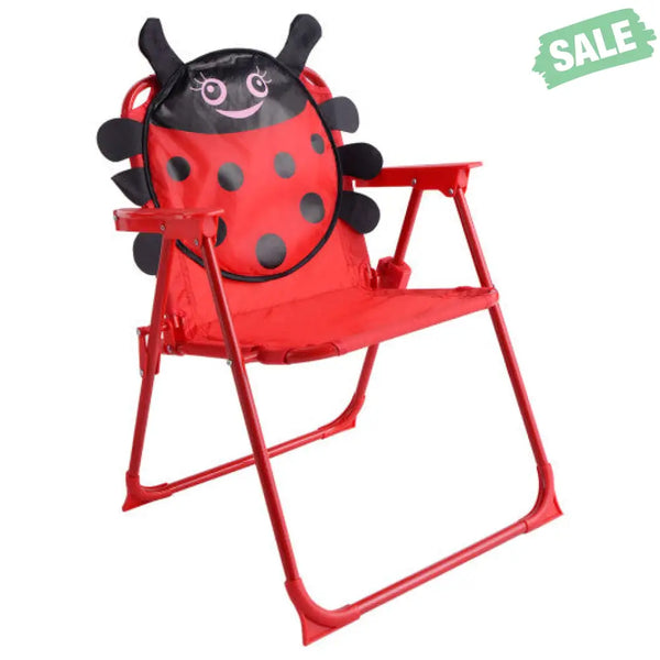 Kids Patio Folding Table and Chairs Set Beetle with Umbrella Kids Table & Chair Sets