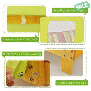 Kids Patio Lounge Chair with Cup Holders and Awning-Multicolor Multicolor Kids Chairs & Seating