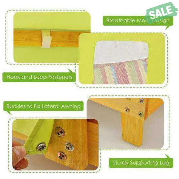 Kids Patio Lounge Chair with Cup Holders and Awning-Multicolor Multicolor Kids Chairs & Seating