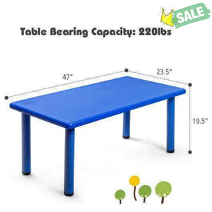 Kids Plastic Rectangular Learn and Play Table-Red Red Kids Table & Chair Sets