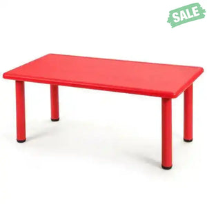 Kids Plastic Rectangular Learn and Play Table-Red Red Kids Table & Chair Sets