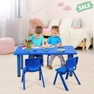 Kids Plastic Rectangular Learn and Play Table-Red Red Kids Table & Chair Sets