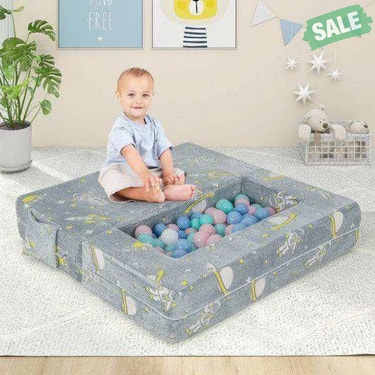 Kids Play Sofa with Ottoman and Removable & Machine Washable Cover-Gray Gray Kids Chairs & Seating