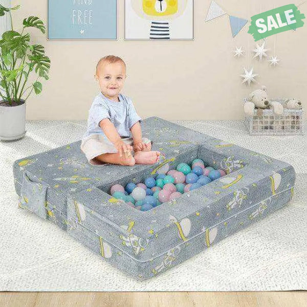 Kids Play Sofa with Ottoman and Removable & Machine Washable Cover-Gray Gray Kids Chairs & Seating