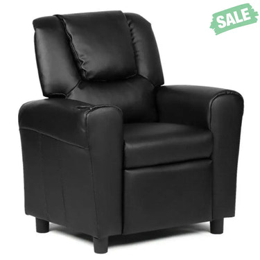 Kids Recliner Armchair Sofa-Black Kids Chairs & Seating