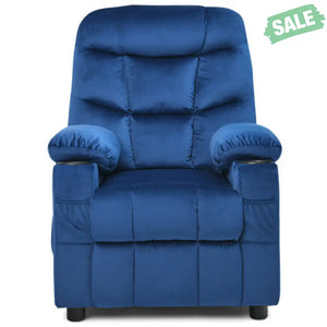 Kids Recliner Chair with Cup Holder and Footrest for Children-Brown Kids Chairs & Seating