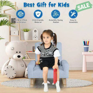 Kids Rocking Chair with Solid Wood Legs-Blue Pink Kids Chairs & Seating