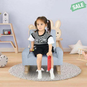 Kids Rocking Chair with Solid Wood Legs-Blue Pink Kids Chairs & Seating