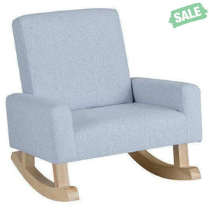 Kids Rocking Chair with Solid Wood Legs-Blue Pink Kids Chairs & Seating