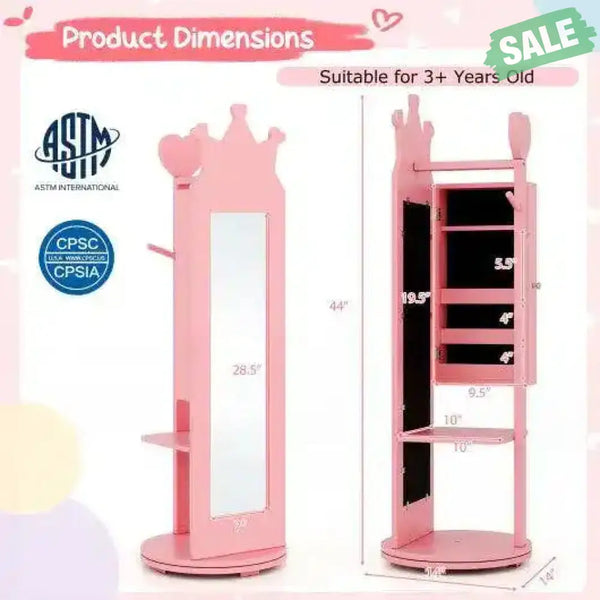 Kids Room Furniture Set Princess Vanity Table and Stool Set with Mirror and Drawer-White White Kids Vanities