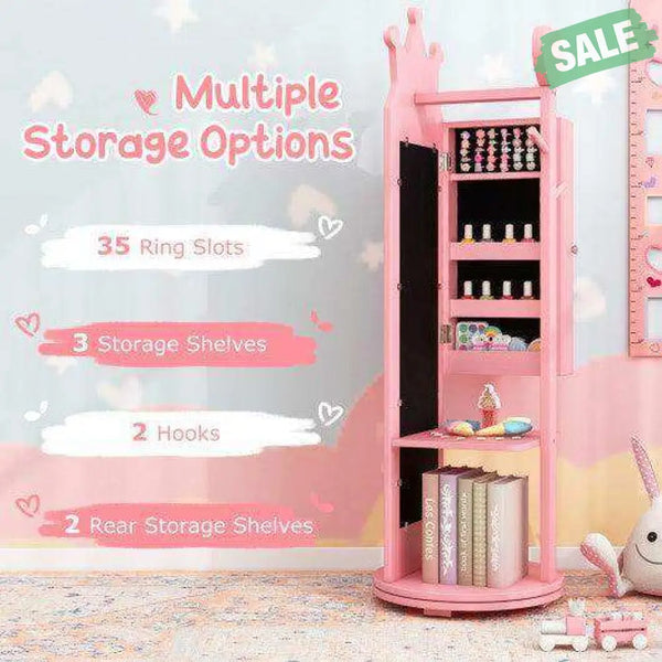 Kids Room Furniture Set Princess Vanity Table and Stool Set with Mirror and Drawer-White White Kids Vanities