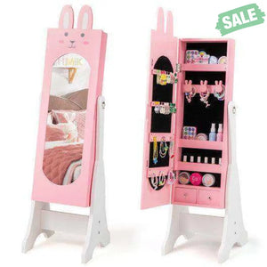 Kids Room Furniture Set with Princess Vanity Table and Chair-Pink