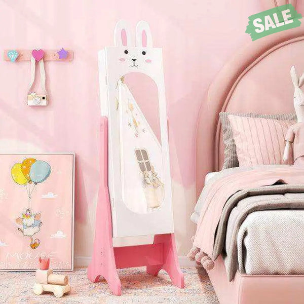 Kids Room Furniture Set with Princess Vanity Table and Chair-White White Kids Vanities