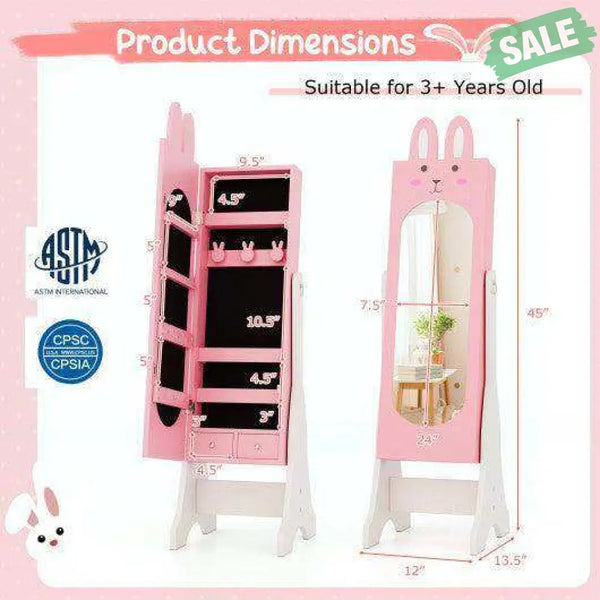 Kids Room Furniture Set with Princess Vanity Table and Chair-White White Kids Vanities